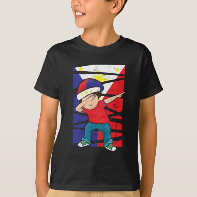 T-shirt Philippin philippin tamponnant de drapeau de (Devant)