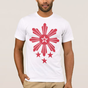 T-shirt Philippin Sun et étoiles - rouge