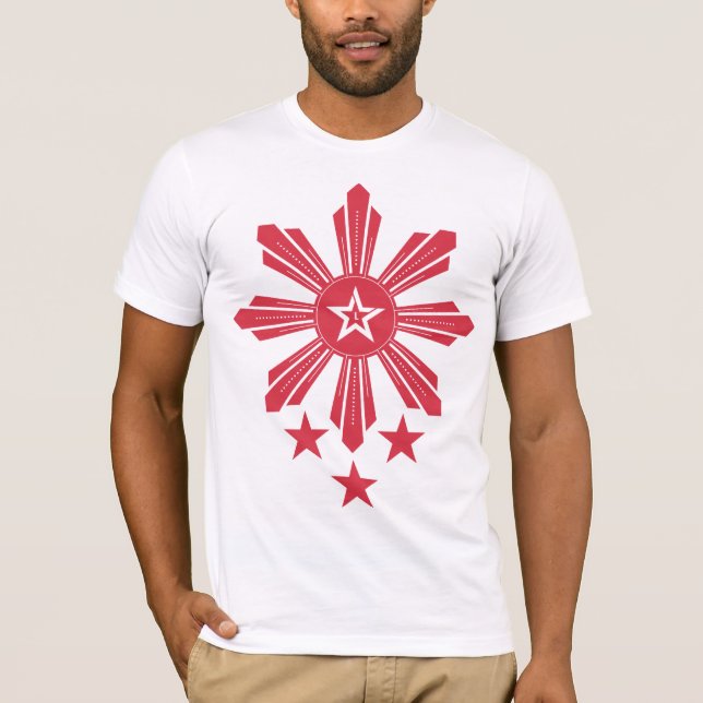 T-shirt Philippin Sun et étoiles - rouge (Devant)