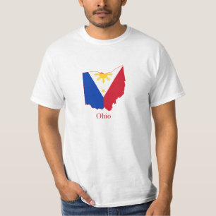 T-shirt Philippines diminuent au-dessus de la carte de
