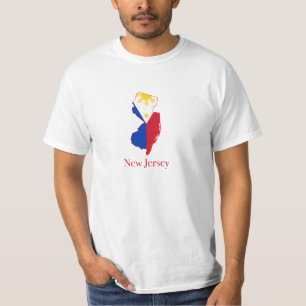 T-shirt Philippines diminuent au-dessus de la carte de New