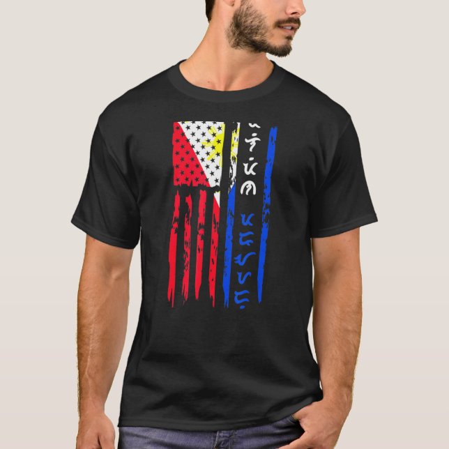 T-shirt Philippines drapeau américain Philippine American  (Devant)
