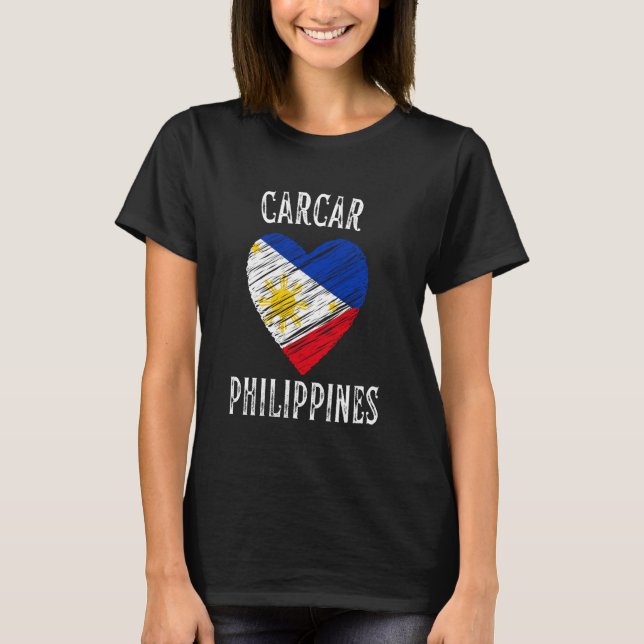 T-shirt Philippines Drapeau Carcar Coeur Ville (Devant)