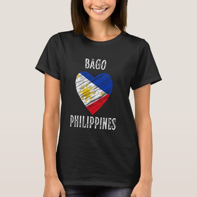 T-shirt Philippines Drapeau Heart Bago City (Devant)