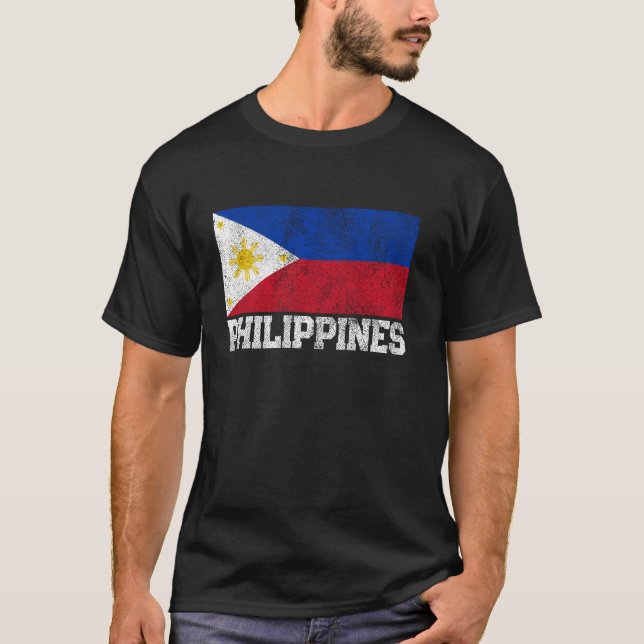 T-shirt Philippines Drapeau National Pride Racines Pays Fa (Devant)