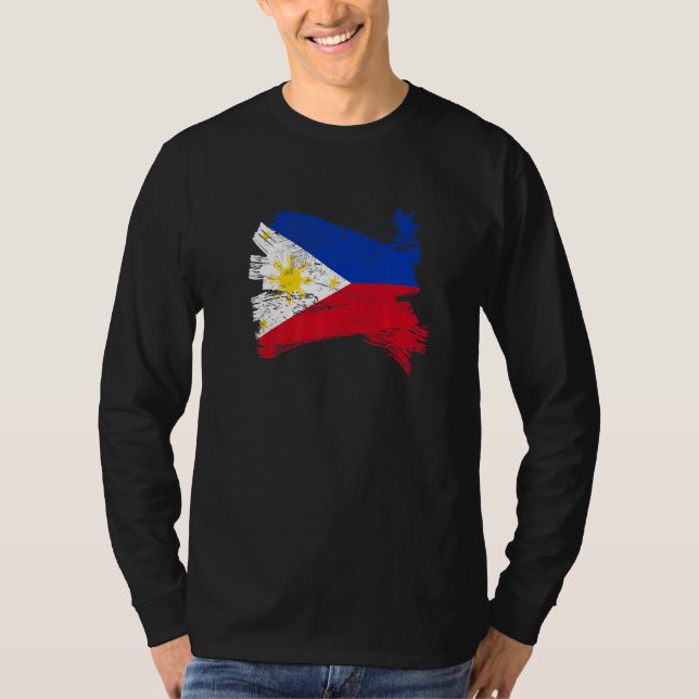 T-shirt Philippines Drapeau Philippin Épingle Pinoy Pinay  (Devant)