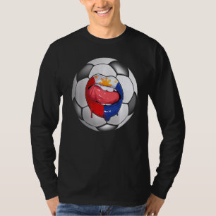 T-shirt Philippines Fan de Football Filipino Drapeau Bouch