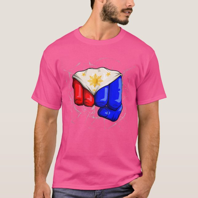 T-shirt Philippines Flag Fist Laban Lang Pinoy De (Devant)