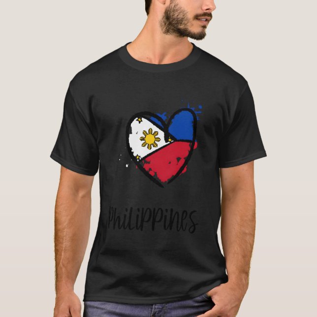 T-shirt Philippines Heart Artwork Kawaii Asia Minimal Fili (Devant)