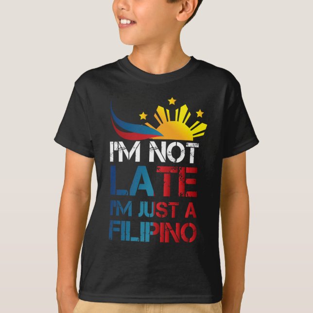 T-shirt Philippines : La ponctualité est un drôle de pinoy (Devant)