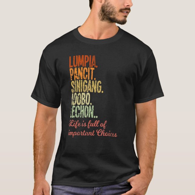 T-shirt Philippines Lumpia Pancit Sinigang Adobo (Devant)