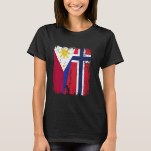 T-shirt Philippines Norvège Demi-drapeau Philippins Norvég