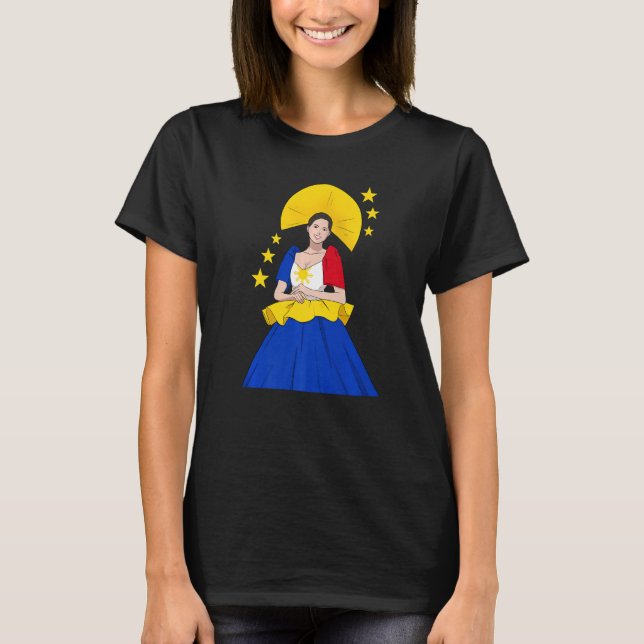 T-shirt Philippines Pinay Filipina Filipiniana Proud Woman (Devant)