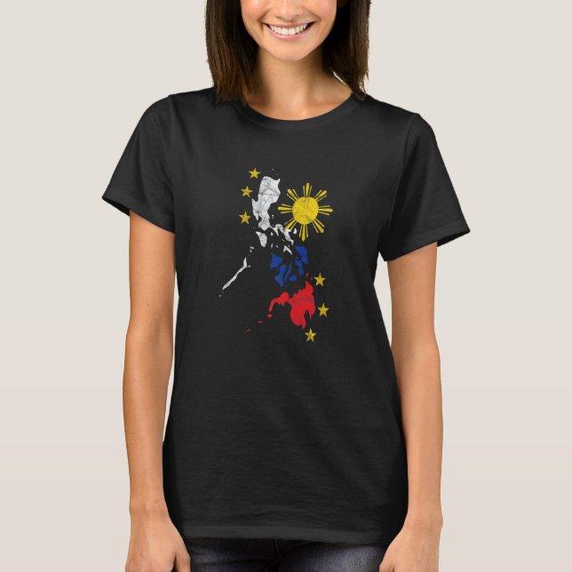 T-shirt Philippines Pinay Filipino Pride Pays Drapeau Isla (Devant)