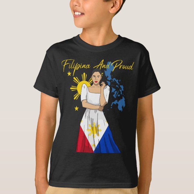 T-shirt Philippines Pinay Îles de la Fierté Drapeau Fille (Devant)