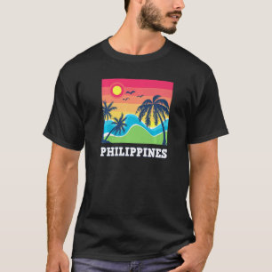 T-shirt Philippines Pinay Philippine Drapeaux Palmiers Sol
