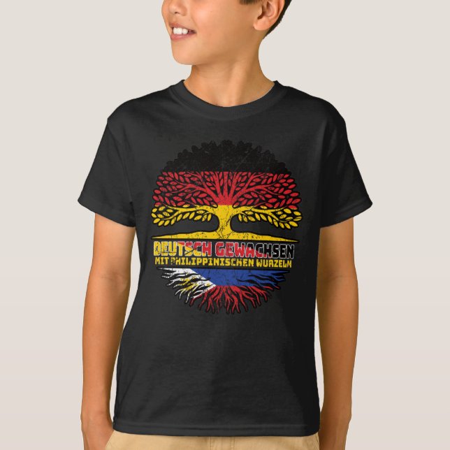 T-shirt Philippinisch Deutsch Deutschland Baum (Devant)
