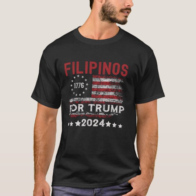 T-shirt Philippins pour Trump American and Philippines Pat (Devant)
