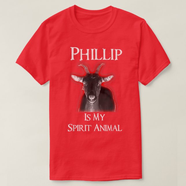 T-shirt Phillip est mon esprit animal noir (Design devant)