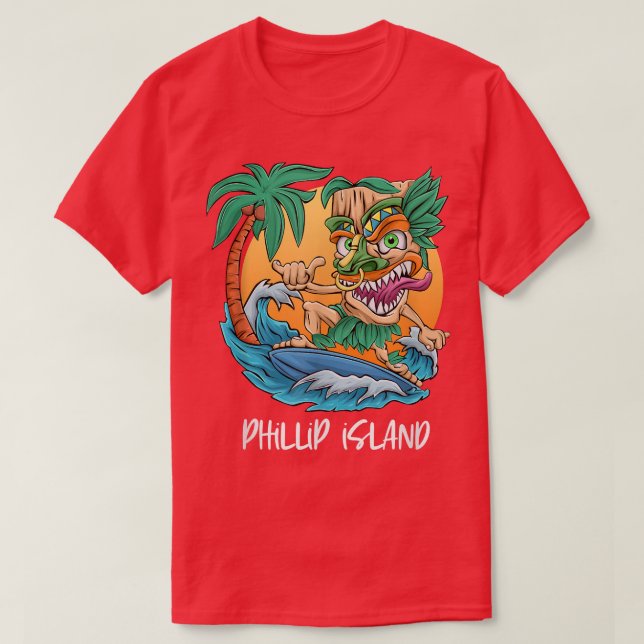 T-shirt Phillip Island Australie Palm Tree Plage de surf V (Design devant)