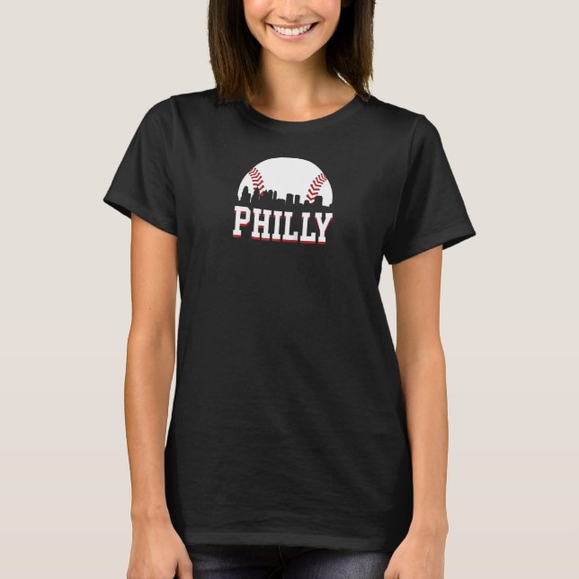 T-shirt Philly Baseball Sports Skyline Illustration Citysc (Devant)