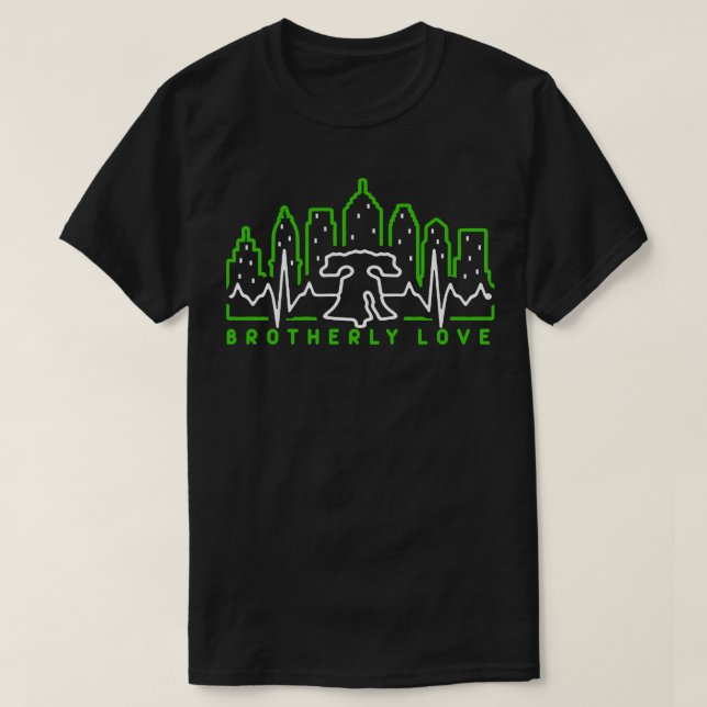 T-shirt Philly Fan Kelly Green White Philadelphia Brotherl (Design devant)