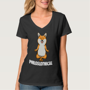 T-shirt Philoslothique Cute Yoga Corgi Animal Tee - shirts