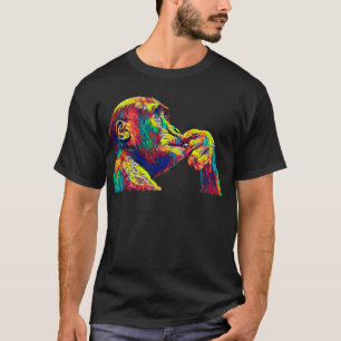 T-shirt Philosophe drôle de penseur de geek de singe de