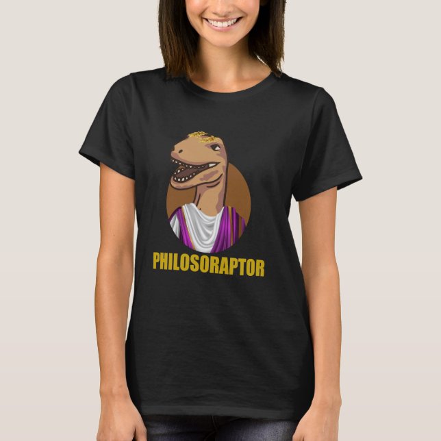 T-shirt Philosophe du philosophe Velociraptor Dinosaure (Devant)