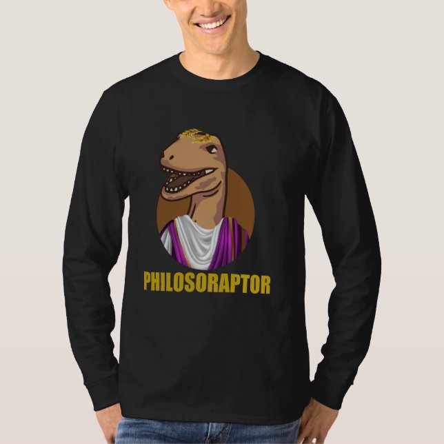 T-shirt Philosophe du philosophe Velociraptor Dinosaure (Devant)