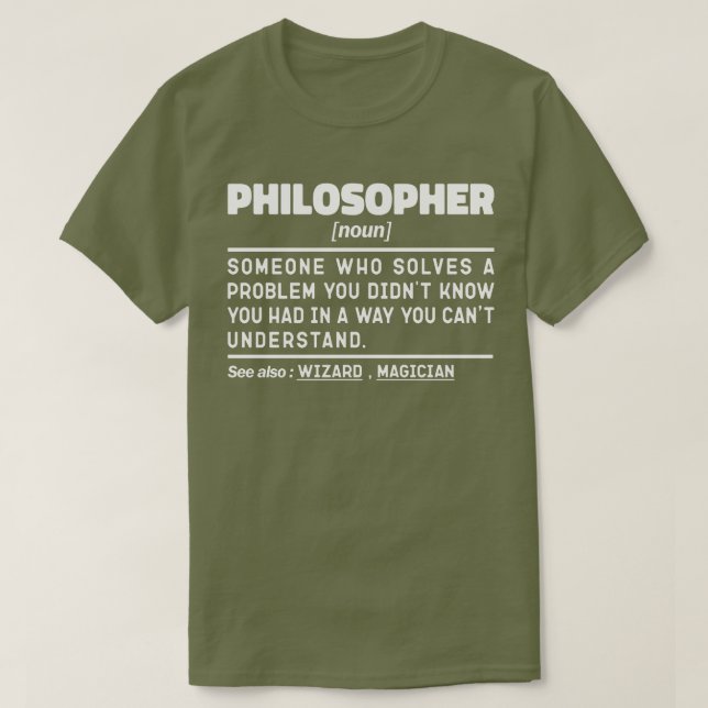 T-shirt Philosophe Noun Metaphysics Thinker Sarcasme (Design devant)