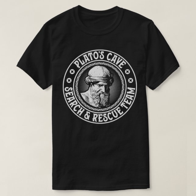 T-shirt Philosophe Recherche Secourir Team Plato's Cave Ph (Design devant)