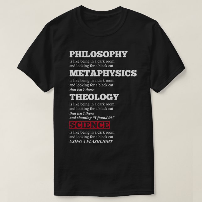 T-shirt Philosophie amusante Métaphysique Théologie Scienc (Design devant)