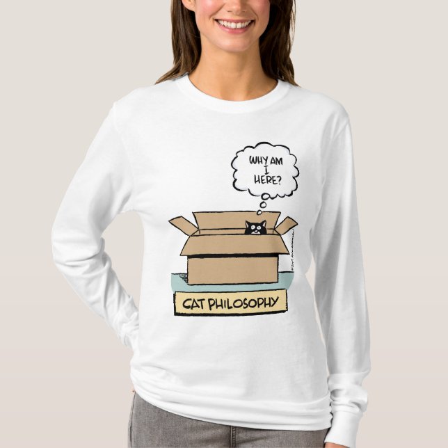 T-shirt Philosophie de chat - longue douille de dames (Devant)