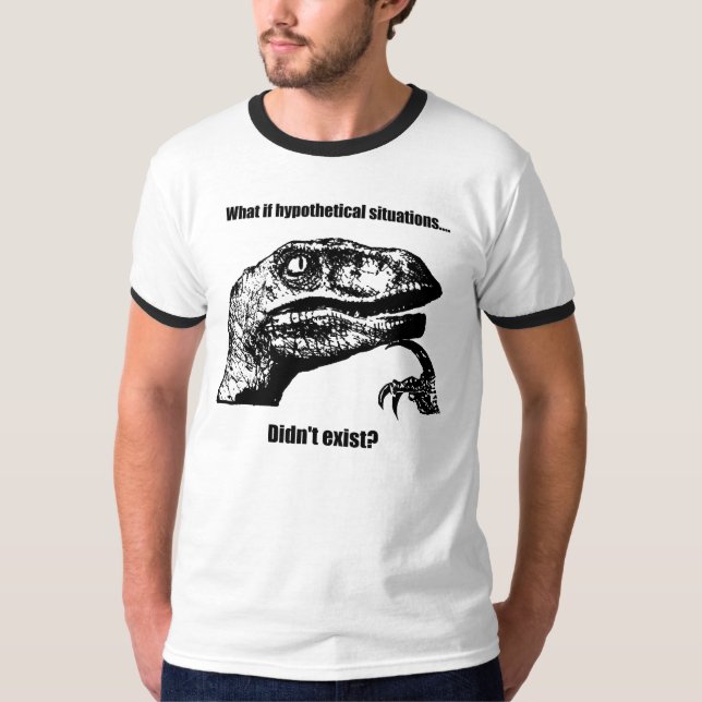 T-shirt Philosoraptor : Ce qui si situations (Devant)