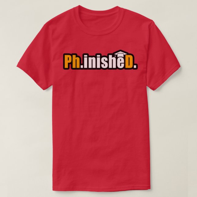 T-shirt PhinisheD en orange mettre en évidence drôle pdh d (Design devant)