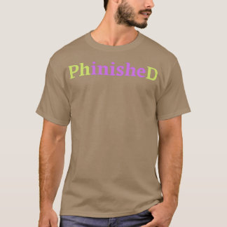 T-shirt PhinisheD PhD en violet et vert 1