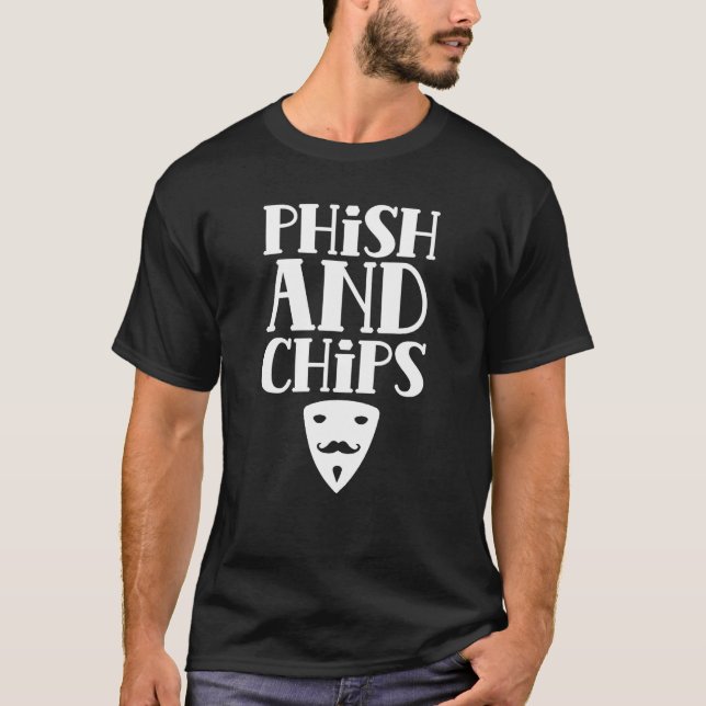 T-shirt Phish Et Chips Informatique Hacking It Hacker Hack (Devant)