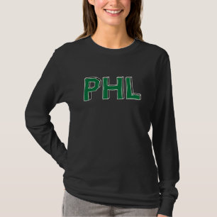 T-shirt PHL Philadelphie Lettres d'abréviation en vert