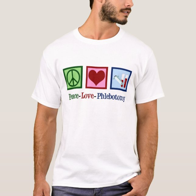T-shirt Phlebotomie Peace Love (Devant)