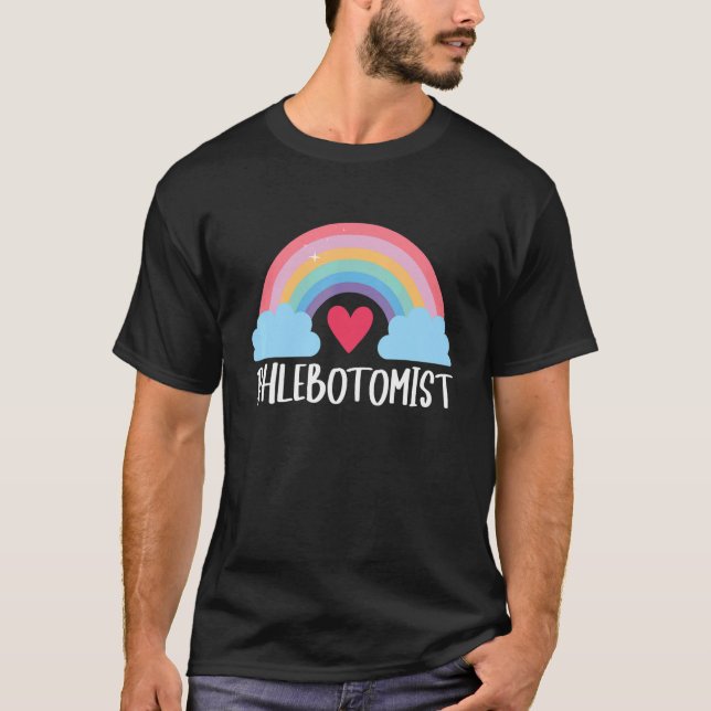 T-shirt Phlebotomist Rainbow Heart Phlebotomy Gifts Access (Devant)
