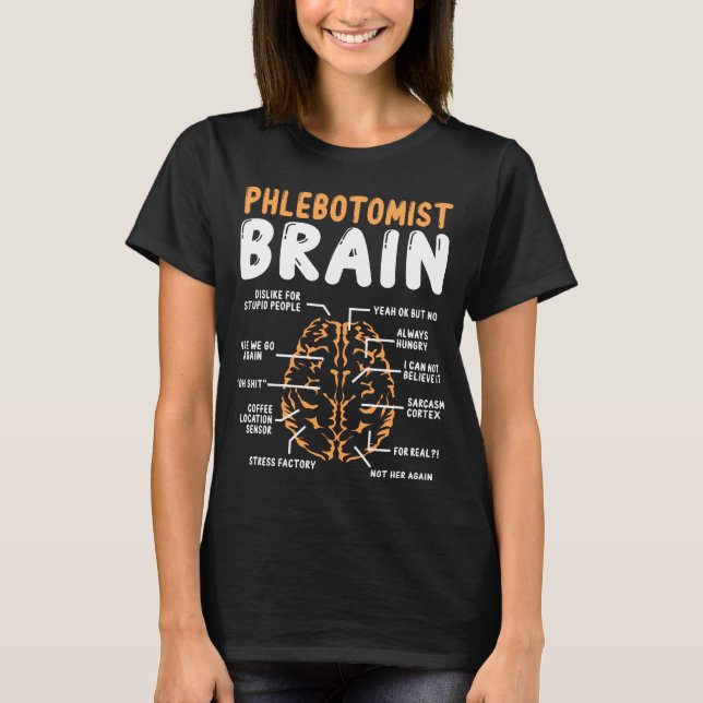 T-shirt Phlebotomiste Badge Buddy Cerveau Phlebotomie (Devant)