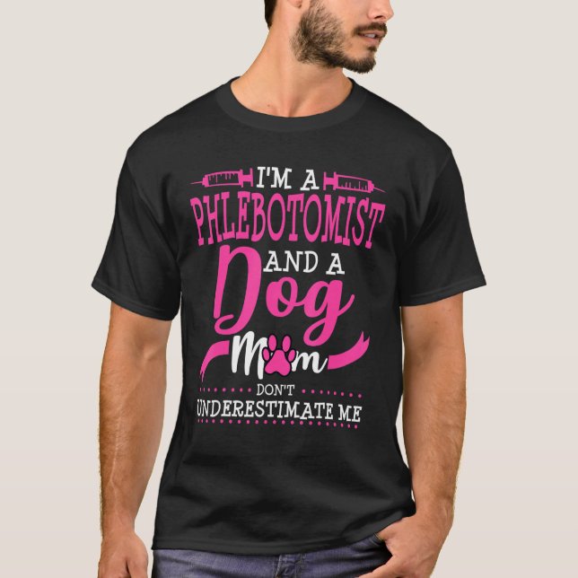 T-shirt Phlebotomiste Chien Maman Propriétaire Carlin Gold (Devant)