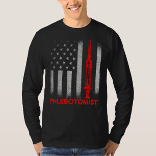T-shirt Phlebotomiste Drapeau de l'aiguille Technicien en