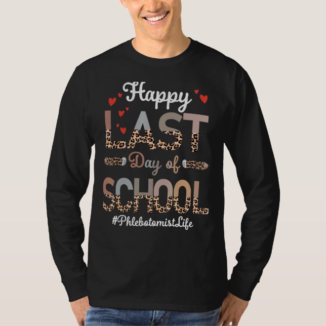 T-shirt Phlebotomiste Joyeux Jour De Léopard De L'École De (Devant)