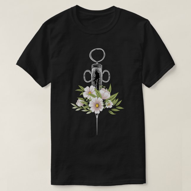 T-shirt Phlebotomiste Vie Injection Phlebotomie Fleurs Syr (Design devant)