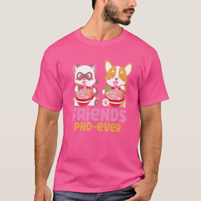 T-shirt Pho Soup Amis Pho Ever Chats Manger Pho (Devant)