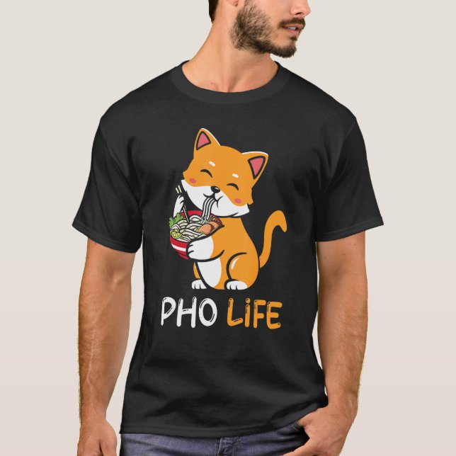 T-shirt Pho Soup Cat Pho Life Asiatique Vietnamien (Devant)