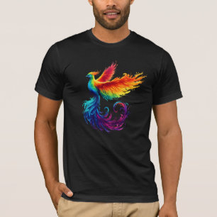 T-shirt Phoenix arc-en-ciel se lèvent avec fierté LGBTQ Bi
