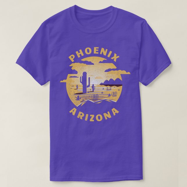 T-shirt Phoenix Arizona Desert Illustration Vintage Souven (Design devant)